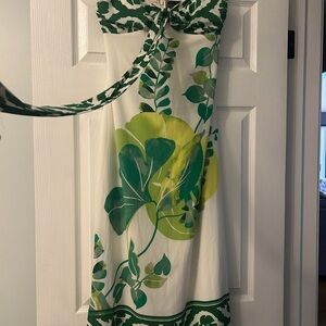 White House Black Market Green and white  Maxi Dress